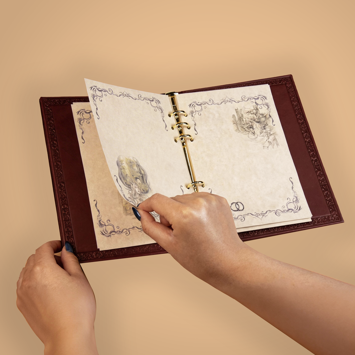 Lunaria Self-Standing Leather Journal